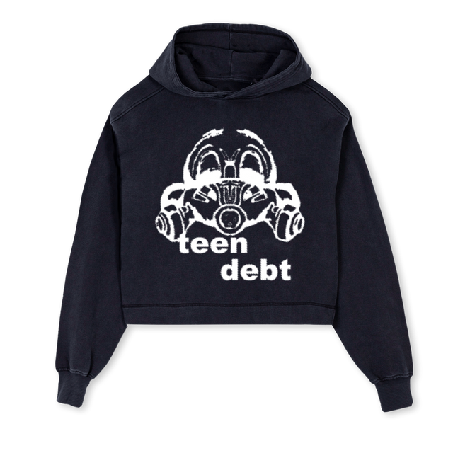 GYFYF Vintage Black Cropped Hoodie.