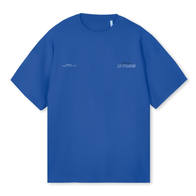 PODIUMXDYOSBLEU Cobalt Blue Oversized Tee.