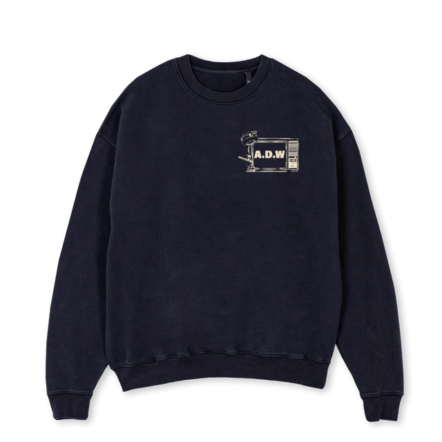 ADWLIVE Vintage Black Oversized Crewneck Sweater.