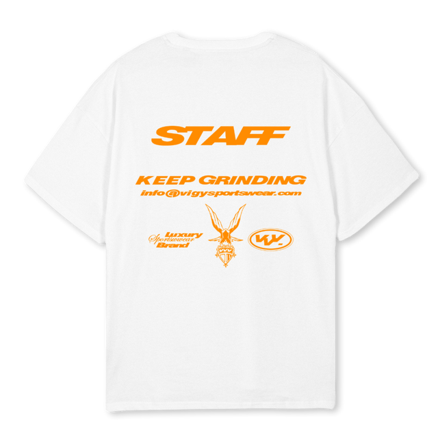 STAFFWTEE White Oversized Tee.