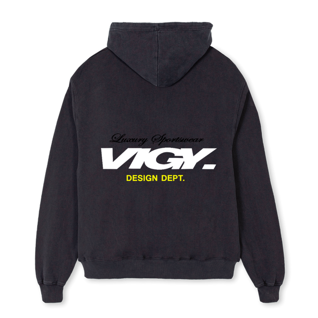 GARAGEVBZIP Vintage Black Oversized Zipped Hoodie.