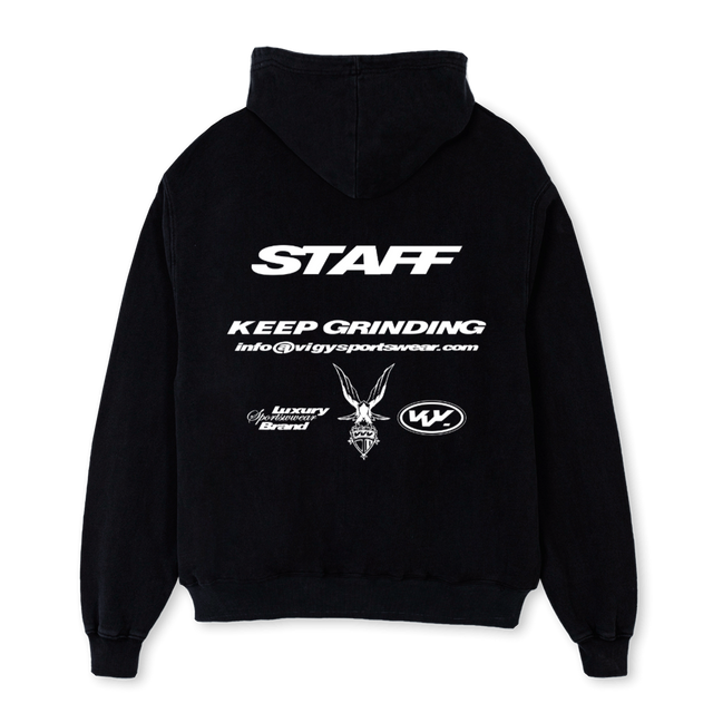 STAFFBHOODIE Black Oversized Hoodie.
