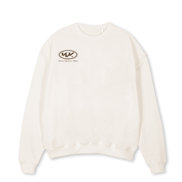 KGVWCREW Vintage White Oversized Crewneck Sweater.