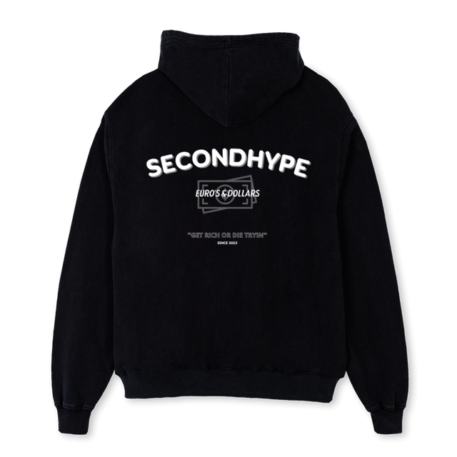 SHMONEY Black Oversized Hoodie.