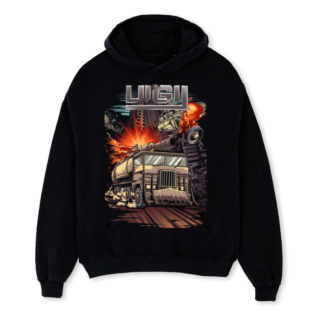 VIGILMINION Black Oversized Hoodie.