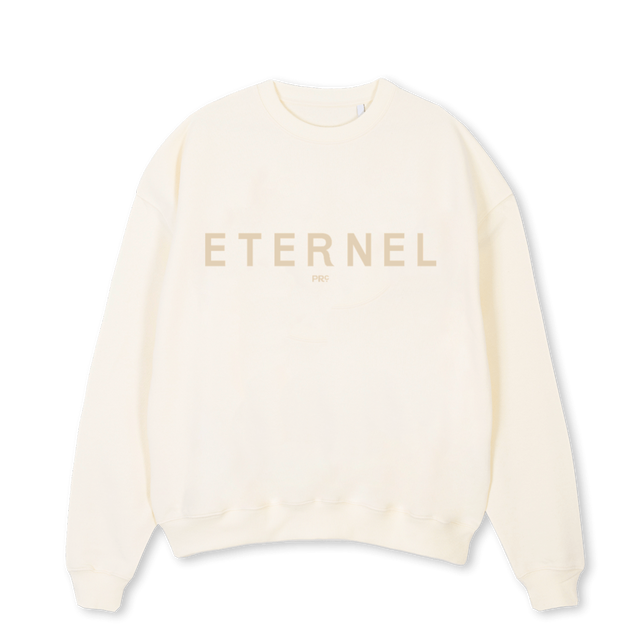 SWEATETERNELCW Cream Oversized Crewneck Sweater.