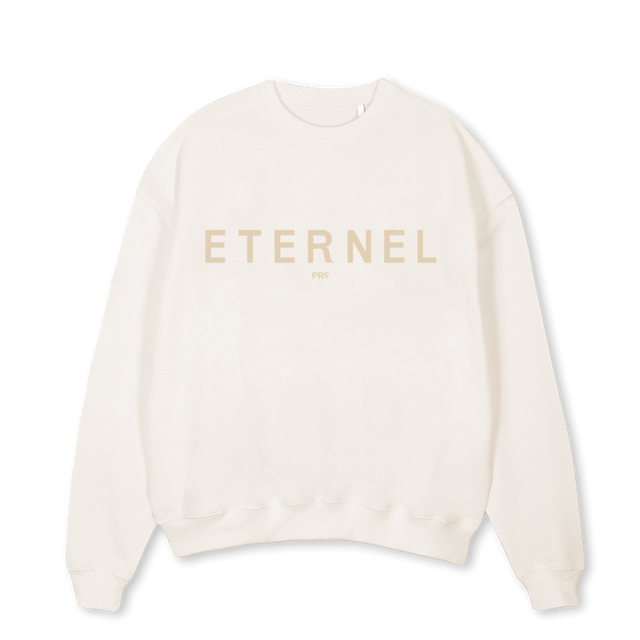 HOODIEETERNELWV Vintage White Oversized Crewneck Sweater.