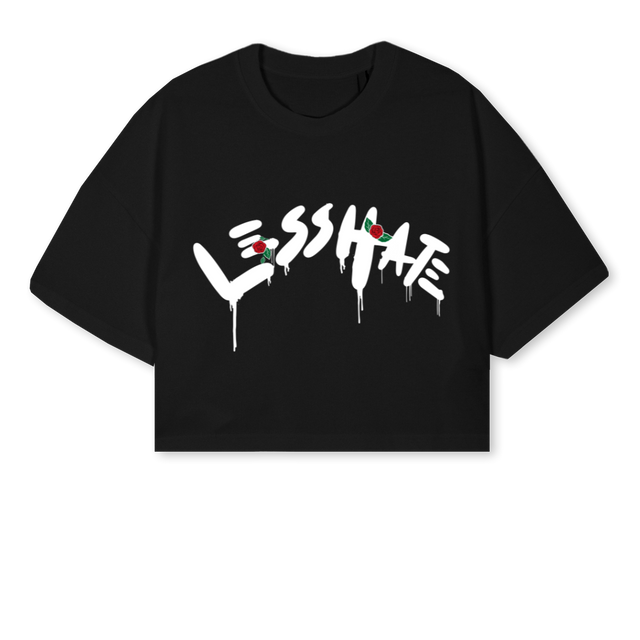 CKB Black Cropped Oversized Tee.