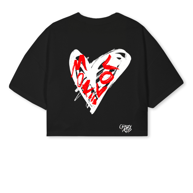 CKB Black Cropped Oversized Tee.