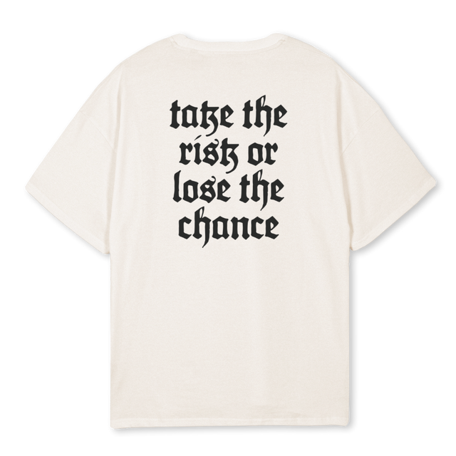 RISKTEEWHITEONE Vintage White Oversized Tee.