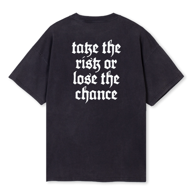 RISKSAMPLEONEBLACK Vintage Black Oversized Tee.