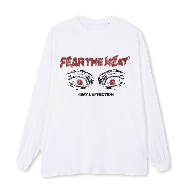 FEARTHEHEAT White Oversized LS Tee.