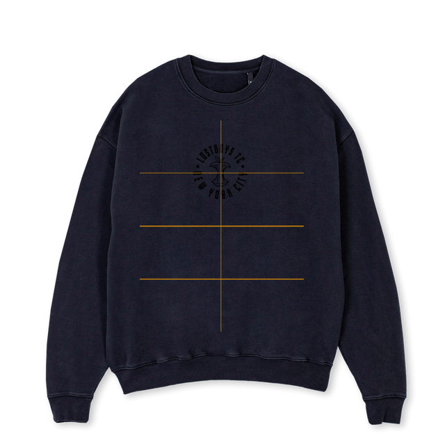 LOSTAPPLE Vintage Black Oversized Crewneck Sweater.