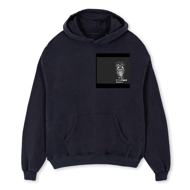 KILN  SF Vintage Black Oversized Hoodie.