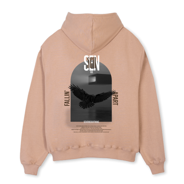 DREPRESSEDRAVEN  Croissant Oversized Hoodie.