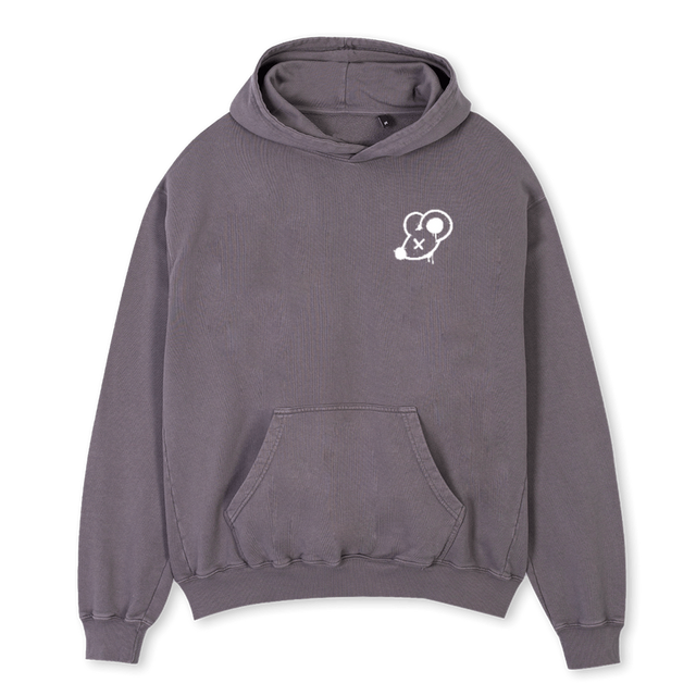 COMICRATHOOD Pigment Grey Oversized Hoodie.