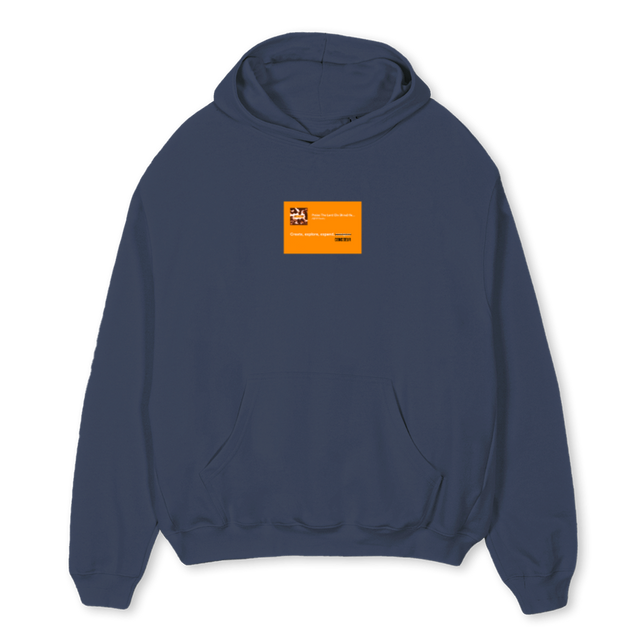 THRE Navy Blue Oversized Hoodie.