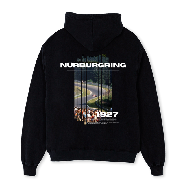 NÜRBURGRING Black Oversized Hoodie.