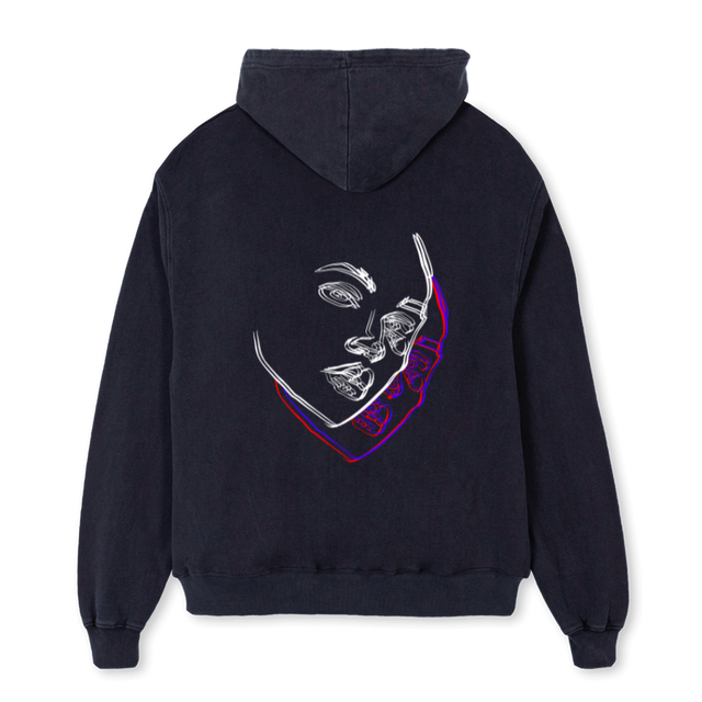 BLURSAMP  Vintage Black Oversized Hoodie.