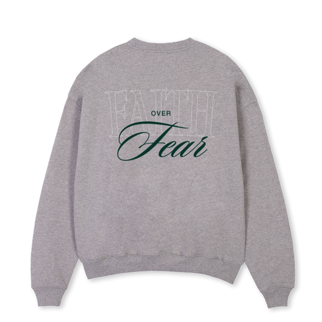 GREYCREWNECK Grey Marl Oversized Crewneck Sweater.