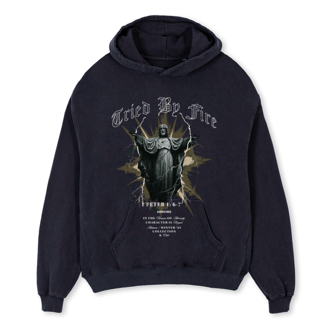 VINTAGEBLACKGRAPHIC Vintage Black Oversized Hoodie.
