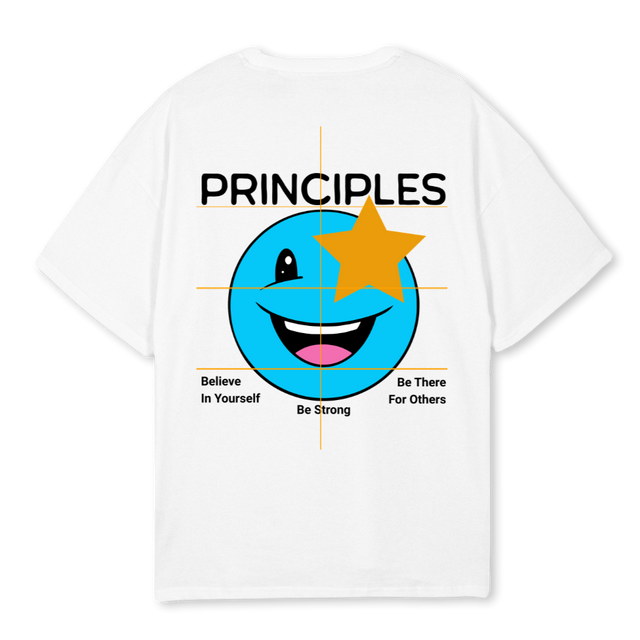 PRINCIPLES2 White Oversized Tee.