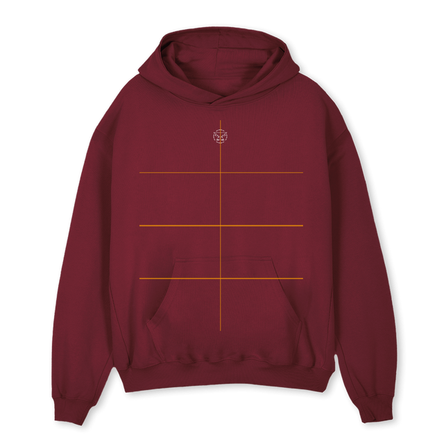 STEELBUR Burgundy Oversized Hoodie.