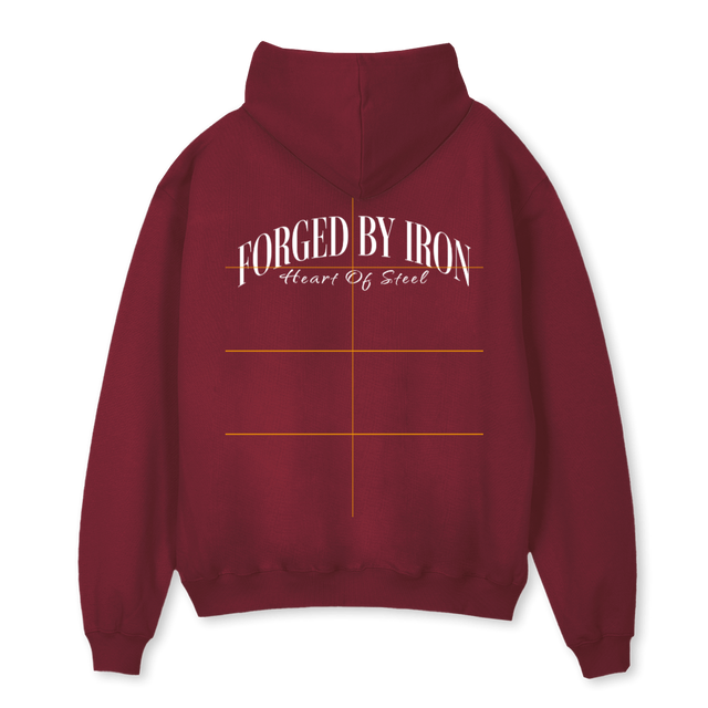 STEELBUR Burgundy Oversized Hoodie.