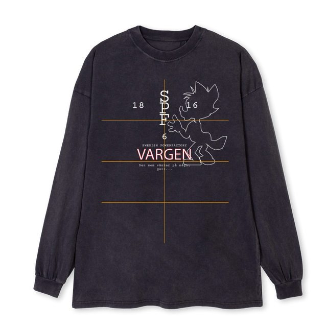 VARGEN Vintage Black Oversized LS Tee.