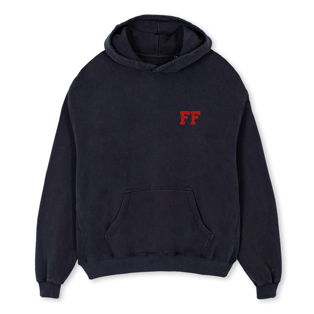 PRSNLFFDOGTWO Vintage Black Oversized Hoodie.