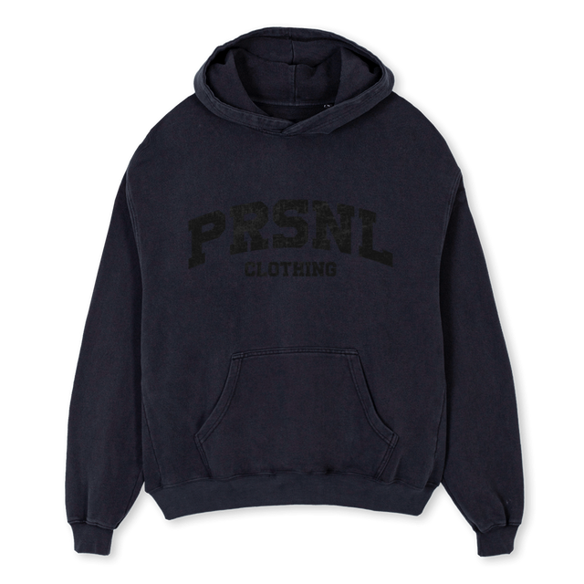 PRSNLCOLLEGEBLACK Vintage Black Oversized Hoodie.