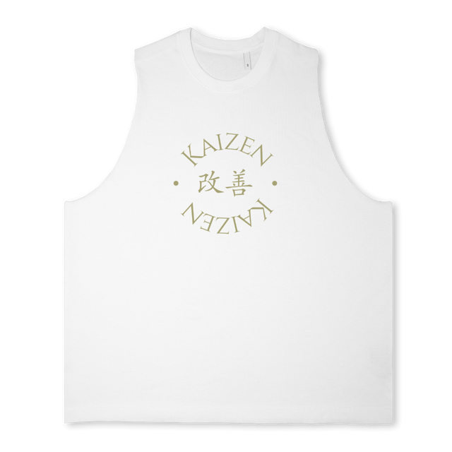 WHITEGREENSISTANK Bright white Oversized Vest.