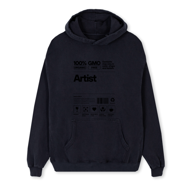 ARTISTTAGG Vintage Black Regular Hoodie.