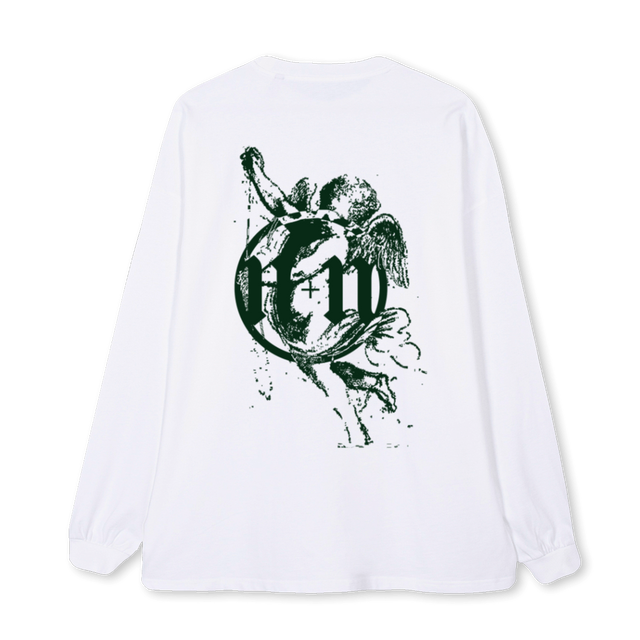 CUPIDBACKNNN White Oversized LS Tee.