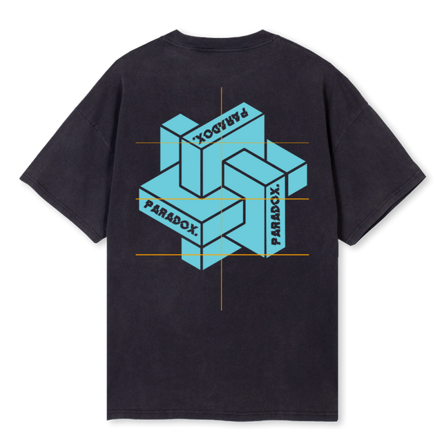 PARADOXAQUATEE Vintage Black Oversized Tee.