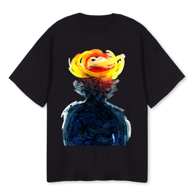 VIBRANCE  Black Oversized Tee.