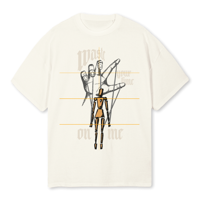 WASTEYOURTIME Cream Oversized Tee.