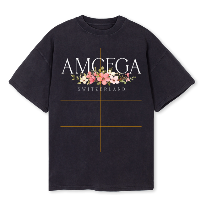 AMCEGA Vintage Black Oversized Tee.