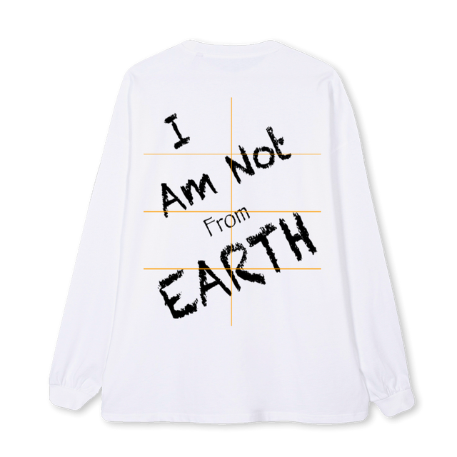 NTFROMEARTH White Oversized LS Tee.