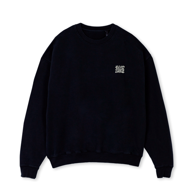 MMBLACK Black Oversized Crewneck Sweater.