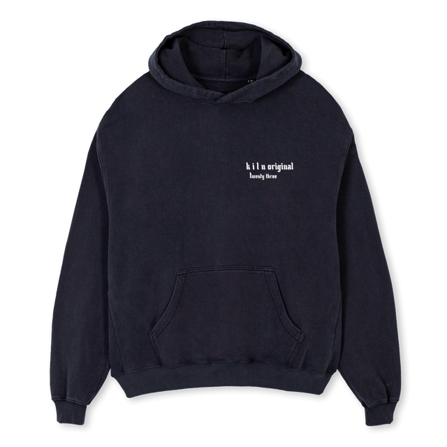 HOODIEKILN Vintage Black Oversized Hoodie.