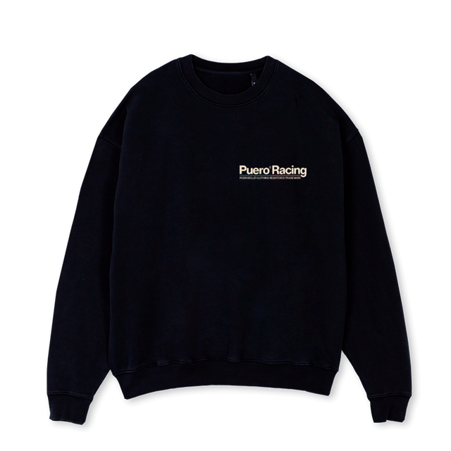PRCENO Black Oversized Crewneck Sweater.