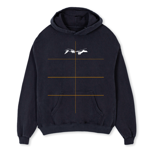 MYTHOSMODA Vintage Black Oversized Hoodie.