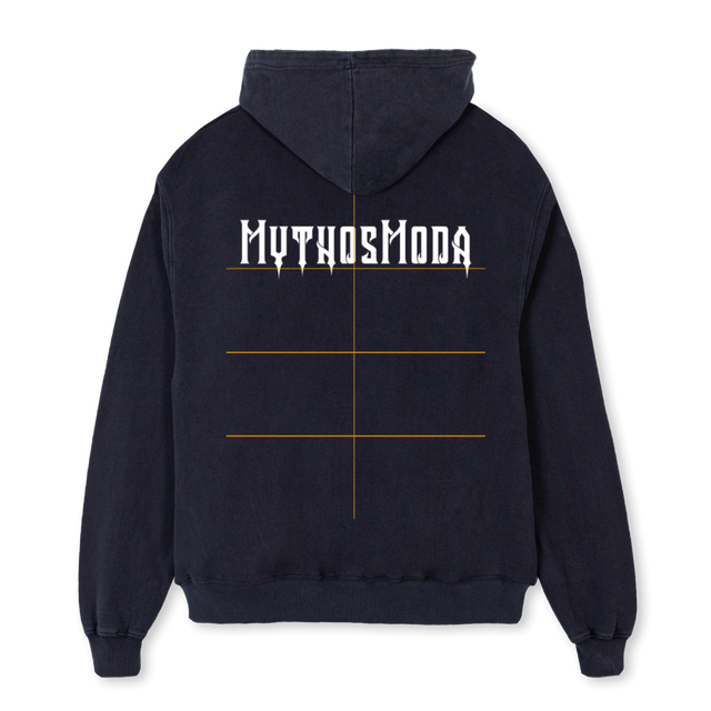 MYTHOSMODA Vintage Black Oversized Hoodie.