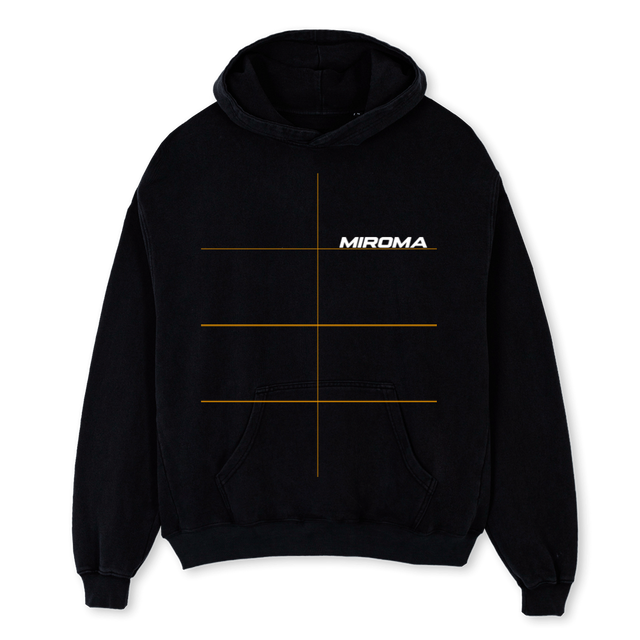 RAPIDLOGOWHITE Black Oversized Hoodie.