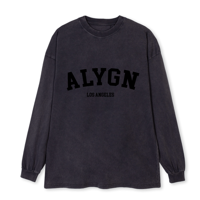 BOBWASLS Vintage Black Oversized LS Tee.