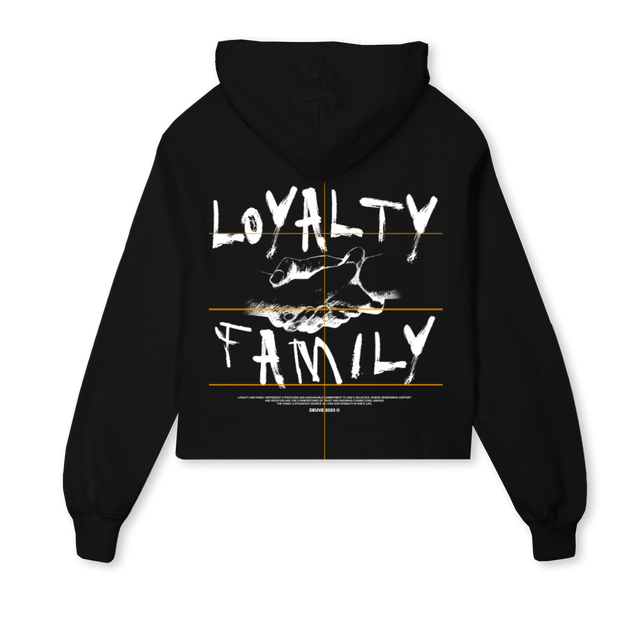LFHOODIECROP Black Cropped Hoodie.