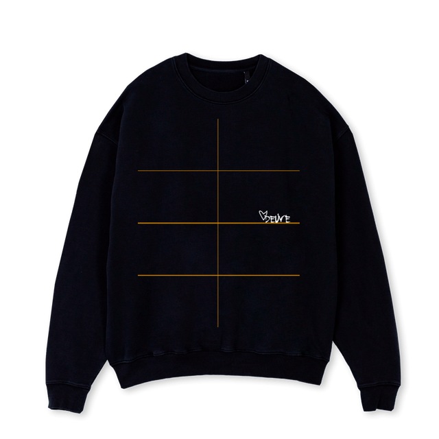 WBTCREW Black Oversized Crewneck Sweater.