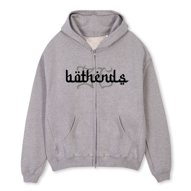 IIZFZFFFFZUIIZGHUIIH Grey Marl Oversized Zipped Hoodie.