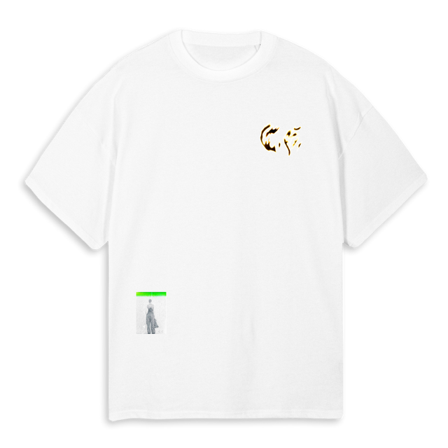 BURNEDSMILEY White Oversized Tee.